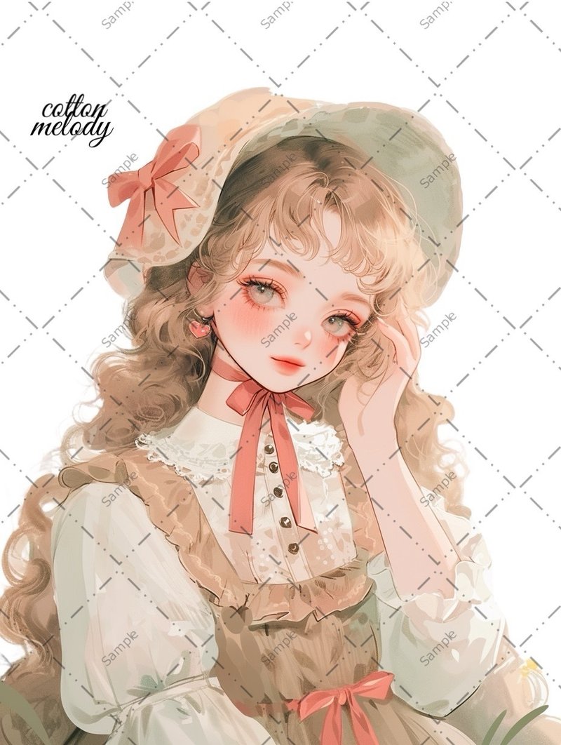 original sticker no.1052 人物ステッカー オリジナルステッカー 人物ステッカー 女の子ステッカー オリジナル人物ステッカー - 貼紙 - 紙 