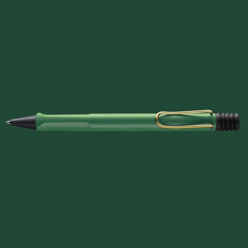 [Ray Engraved Words 2024] LAMY Ball Pen Limited Exclusive/SAFARI/ Retro Green Gold Clip - Ballpoint & Gel Pens - Plastic Green