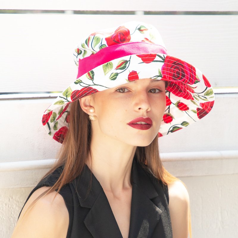 ATIPA Madame Derby Rose Hat (Sun UV Protection) - Hats & Caps - Other Materials Red