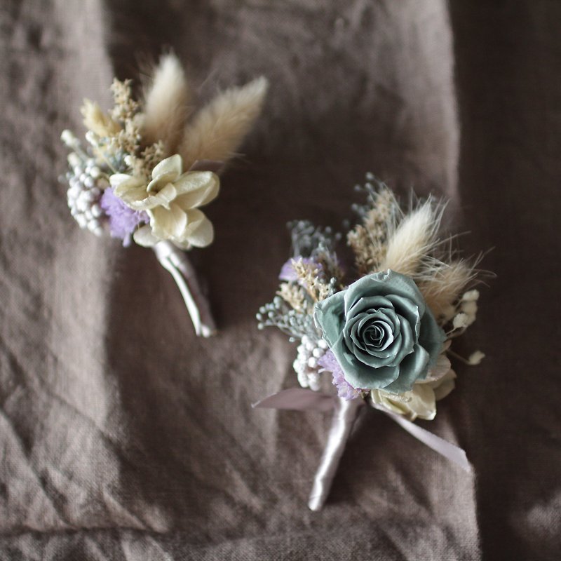 Corsage (dried flower/preserved flower) - lake green - Corsages - Plants & Flowers Green
