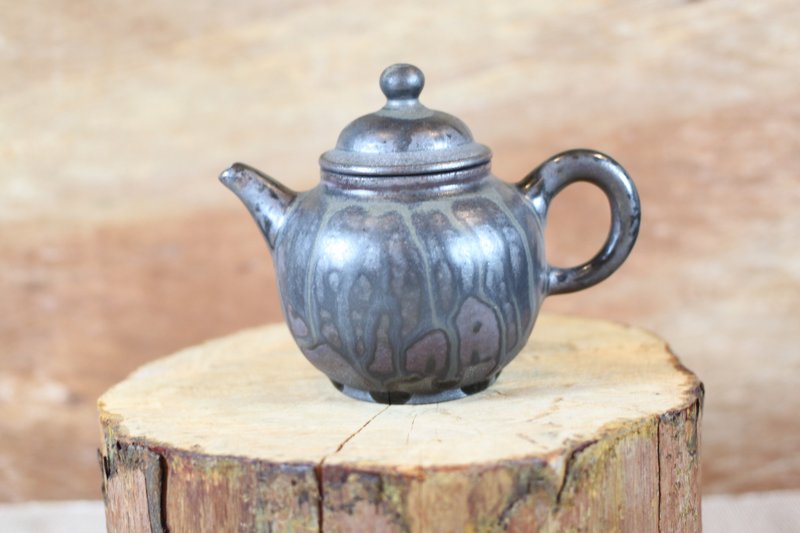 【送禮好物】柴燒天目釉 手工茶壺 名家葉敏祥手工作品 - 茶壺/茶杯/茶具 - 陶 