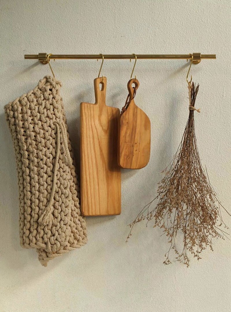 Brass hanging rod wall hanging storage beauty storage hook - Hangers & Hooks - Copper & Brass 