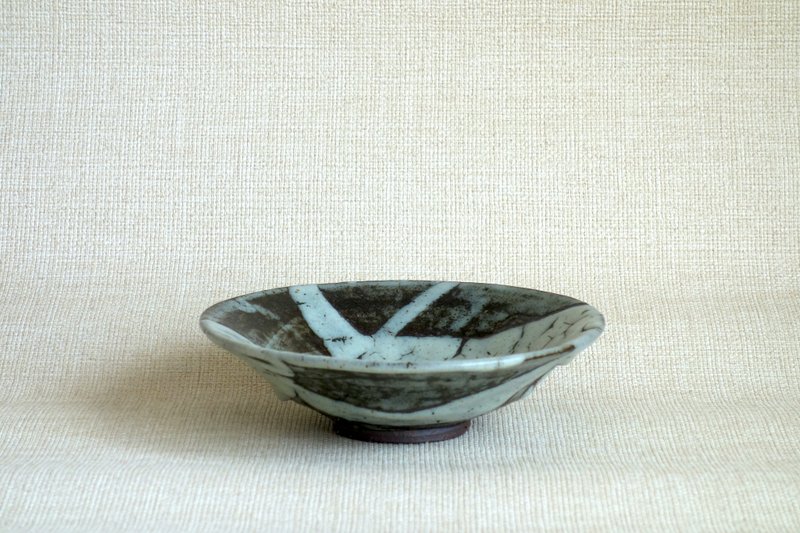 鉢 流れ釉b - 碗 - 陶 灰色