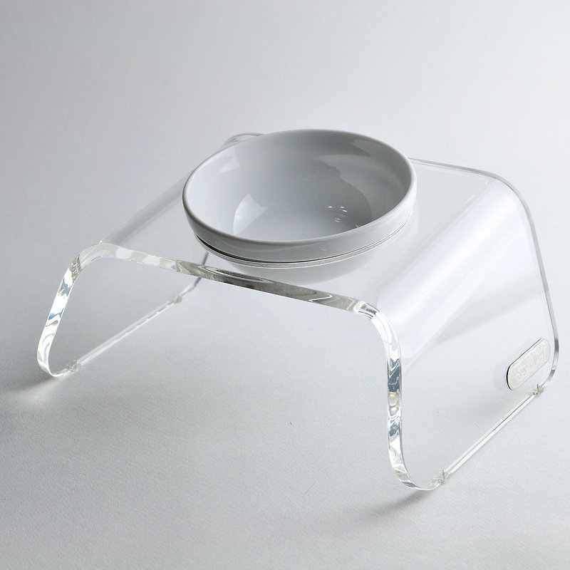 S size I-PET high-quality transparent pet bowl rack-small size: 25X16X11cm - Pet Bowls - Acrylic 