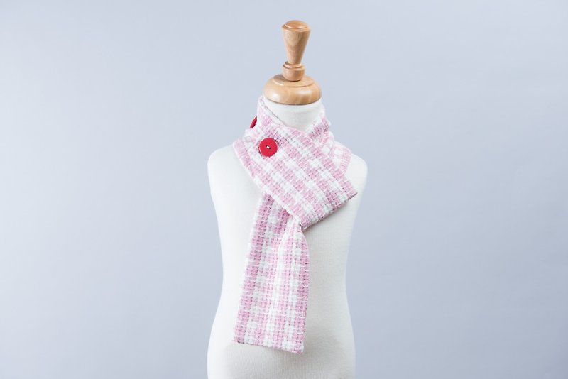 兩段式圍巾-香奈兒 兒童 幼兒 嬰兒 圍巾 外套 保暖 - 圍兜/口水巾 - 棉．麻 粉紅色