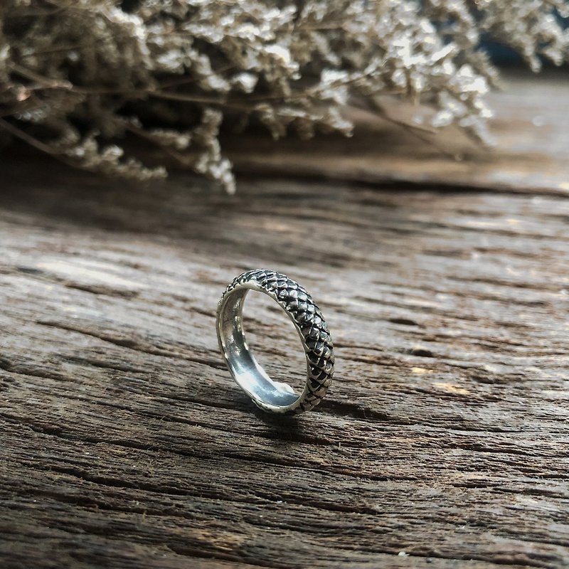 แหวน งู ทำด้วยมือ มินิมอล เงินแท้ ผู้หญิง น่ารัก เรขาคณิต - แหวนทั่วไป - โลหะ สีเงิน