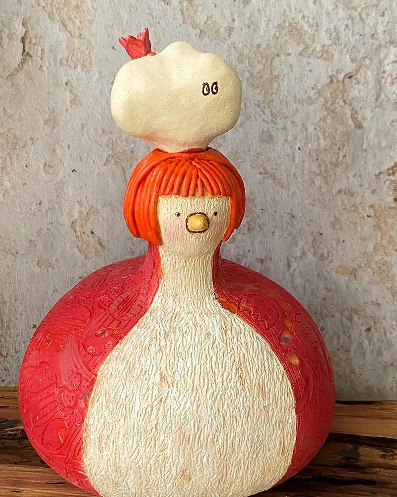 Love the fermented flower duck - red - Items for Display - Pottery 
