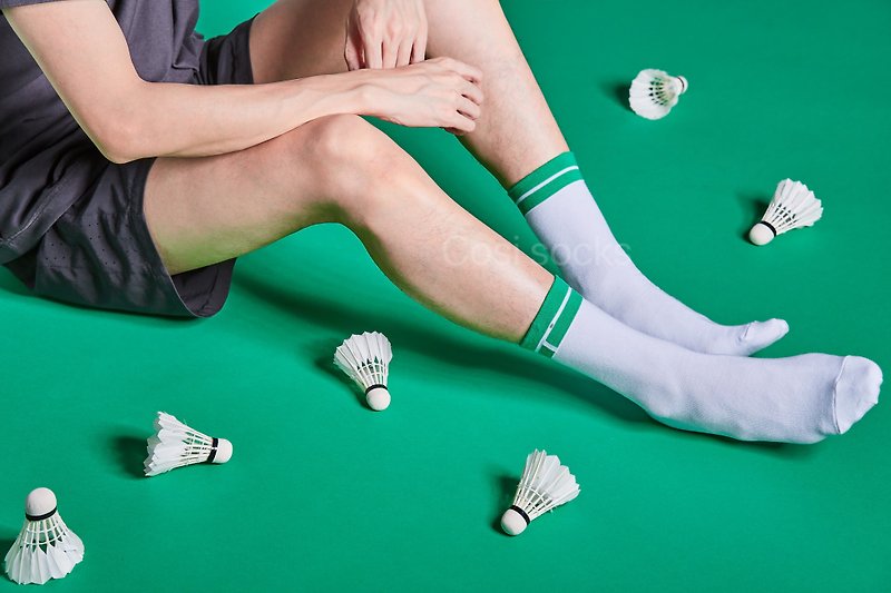 TAIWANINシリーズの男性と女性のシームレスなミドル丈のスポーツとレジャーの靴下 - その他 - コットン・麻 ホワイト