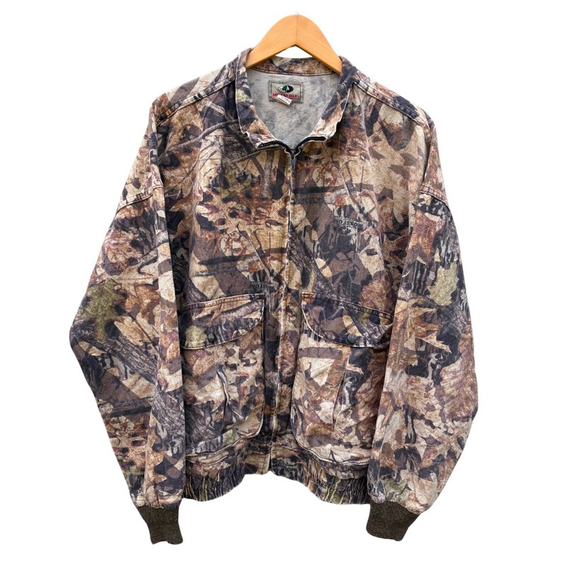 Vintage mossy oak Forests Floor Camouflage Hunting Bomber jacket - 男夾克/外套 - 棉．麻 咖啡色