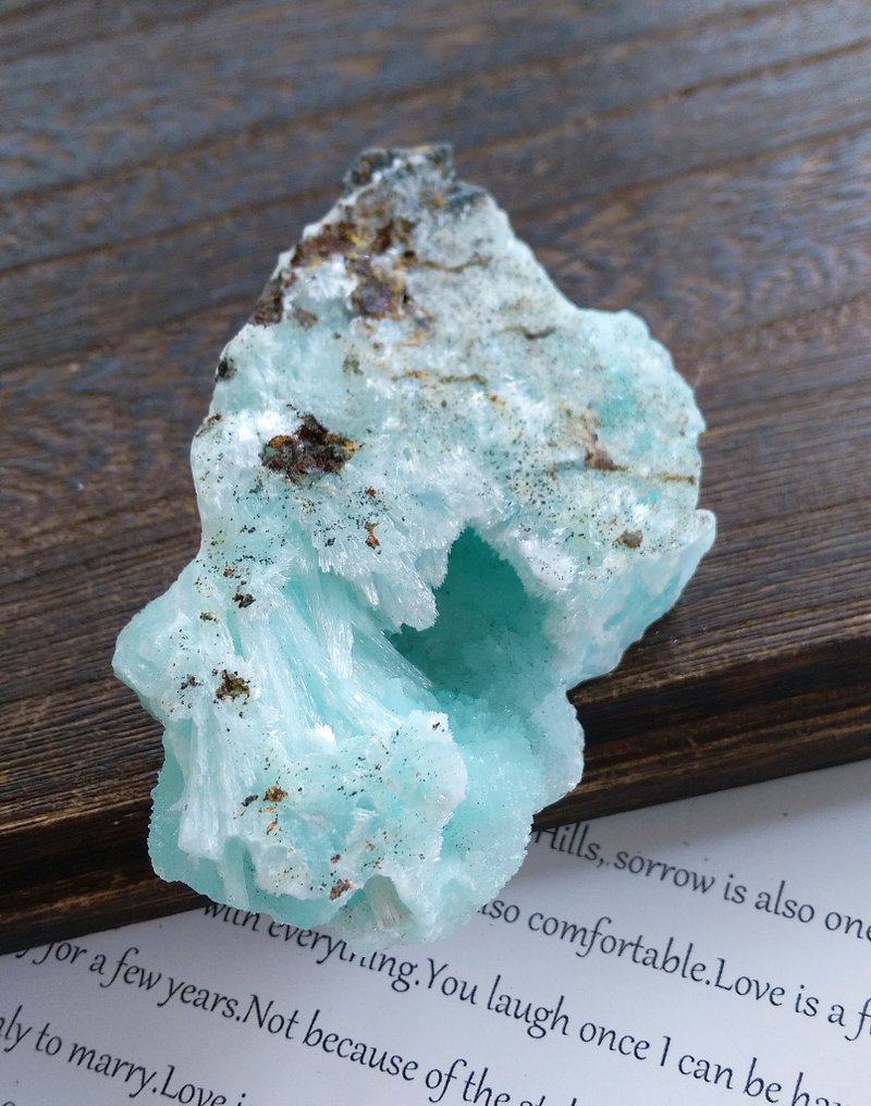 Blue Aragonite 雲南產地  藍文石 藍霰石 天然礦石 原礦 - ของวางตกแต่ง - วัสดุอื่นๆ 