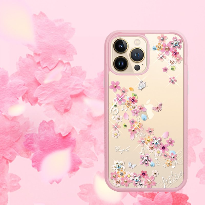 imosが共同ブランドのiPhone13フルレンジのミリタリースタンダードの落下防止クリスタルカラーダイヤモンド携帯電話ケース-CaiyingButterflyDance - スマホケース・カバー - その他の素材 多色