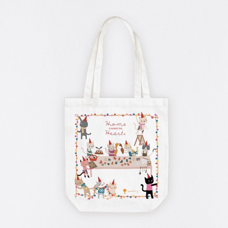 【Christmas Gift】iBakery Xmas Tote Bag | HK Social Enterprise Gift - กระเป๋าถือ - ไฟเบอร์อื่นๆ หลากหลายสี