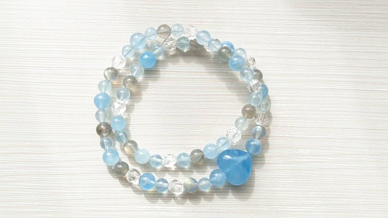 Value blue dream double circle throat wheel top wheel strengthened crystal bracelet - สร้อยข้อมือ - คริสตัล 