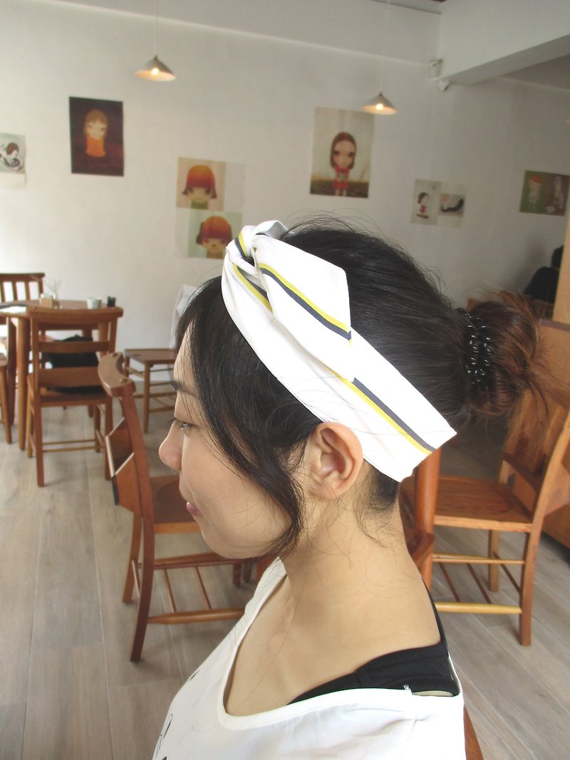 Forwarding tape (manual) - Bow tie ear - Original white line - Hair Accessories - Cotton & Hemp White