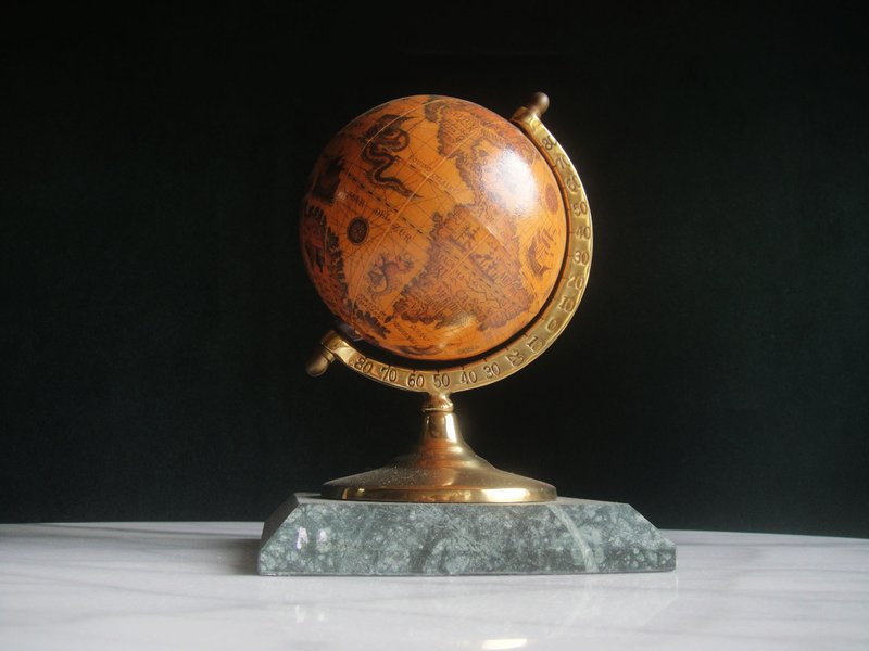 [OLD-TIME] Early second-hand Taiwan-made marble base globe - Items for Display - Other Materials Multicolor