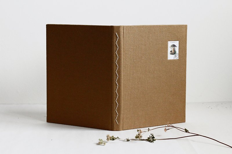 Hand Bound Notebook - Long Stitch binding, decorated with samp, Dark Goldenrod - Notebooks & Journals - Paper Khaki