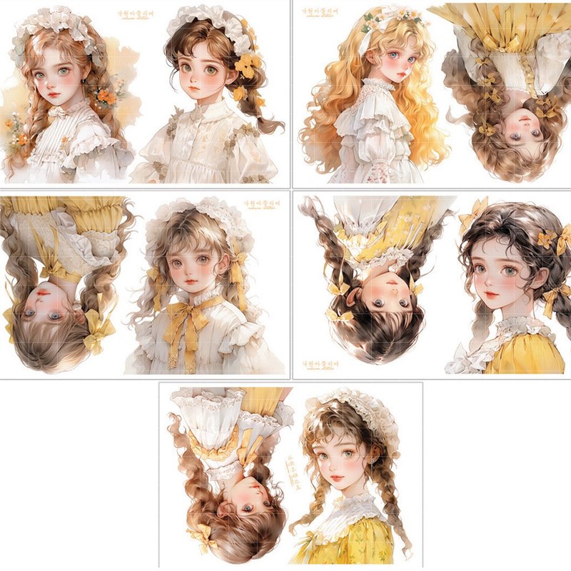 original sticker character sticker girl illustration sticker 0006 nakwon atelier - 貼紙 - 紙 