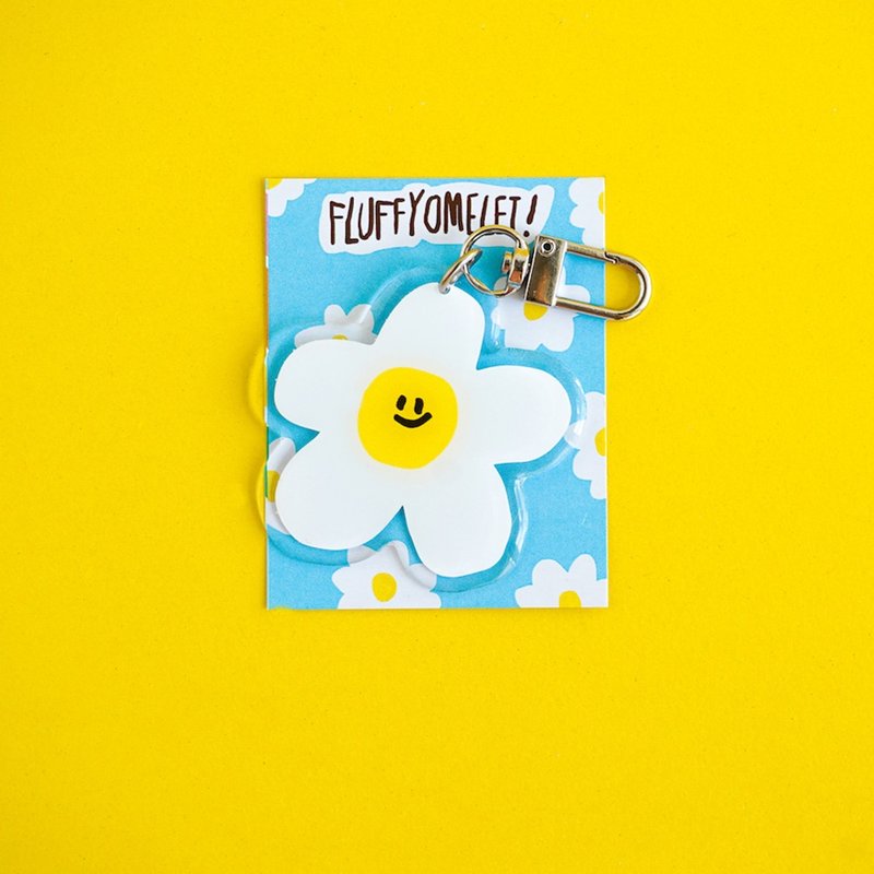 Fluffy Omelet - Keychain / Pin / Phone Grip - DAISY FLOWER - 吊飾 - 壓克力 多色