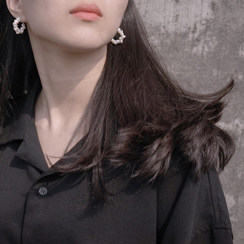 Cluster Series | Mrs. Maisel | Sterling Silver Pearl Earrings - Earrings & Clip-ons - Pearl Silver