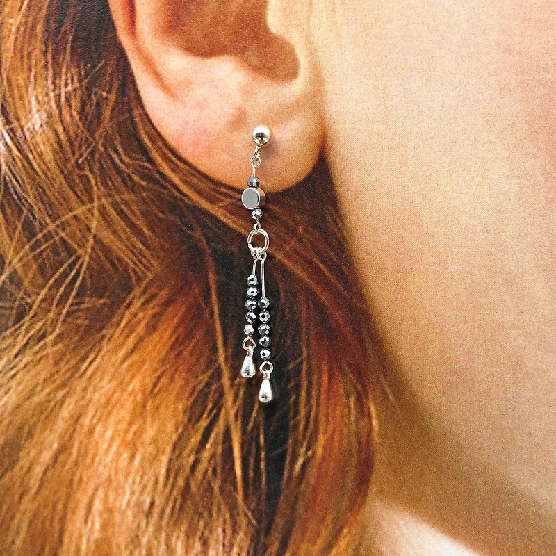Japanese Style Ore 925 Silver Earrings 【New Year Earrings 】Mothers Day Gift - Earrings & Clip-ons - Pearl Silver
