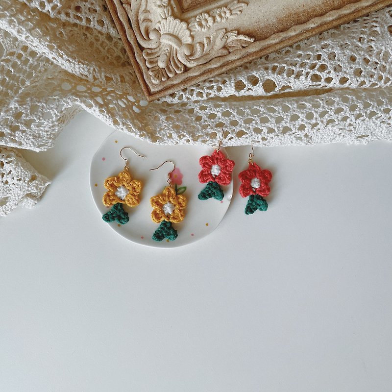 A small flower - Earrings & Clip-ons - Other Materials 