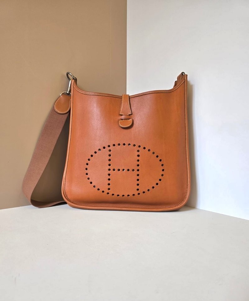絕版中古包 Hermes Evelyne 皮革包 斜背包 側背包 單肩包 二手包 - 側背包/斜背包 - 真皮 咖啡色