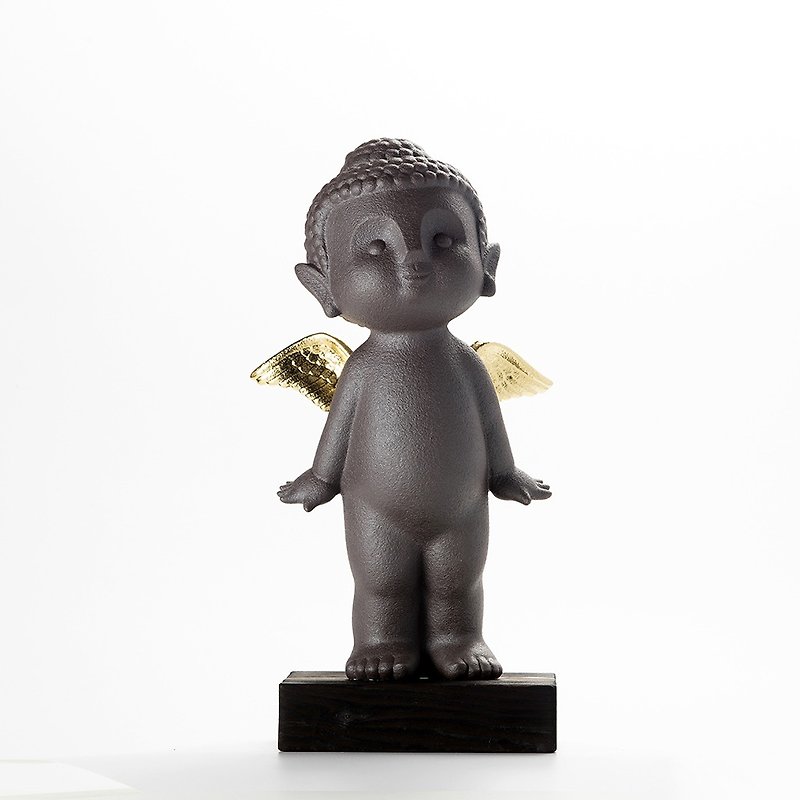 Buddha-sculpture - The big Angel Bodhisattva-gold edition - ตุ๊กตา - ดินเผา สีทอง