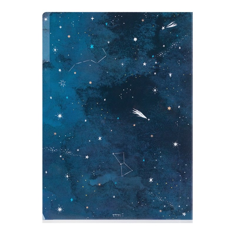 MIDORI 3-Tier Folder A4 Starry Sky - Folders & Binders - Other Materials Multicolor