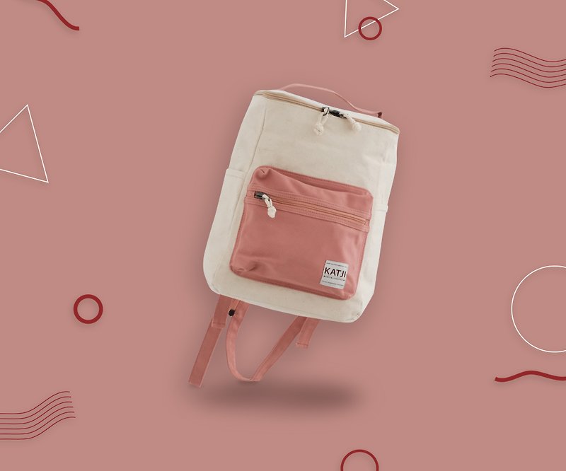 水桶方形帆布包 : 乳白粉色 MILKY PINK - 後背包/書包 - 防水材質 粉紅色