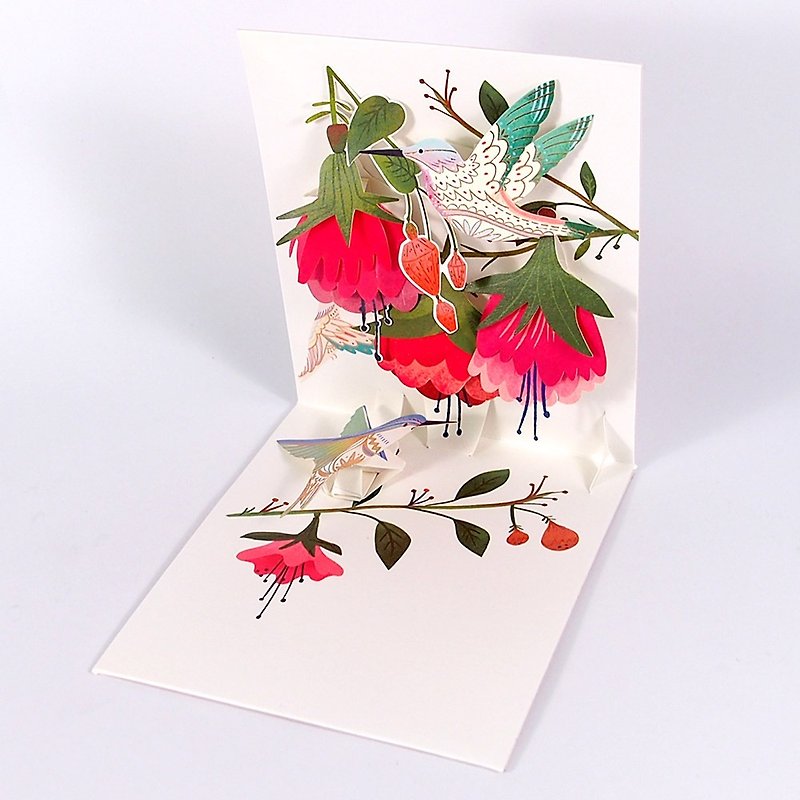 沢山の鳥が満開です[Up With Paper Luxe] - カード・はがき - 紙 レッド