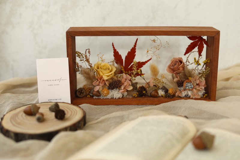 Fruit Harvest/DIY Flower Art Course Material Package Teaching Video Immortal Flowers Never Withered Flowers Dry Flowers - จัดดอกไม้/ต้นไม้ - พืช/ดอกไม้ สีกากี