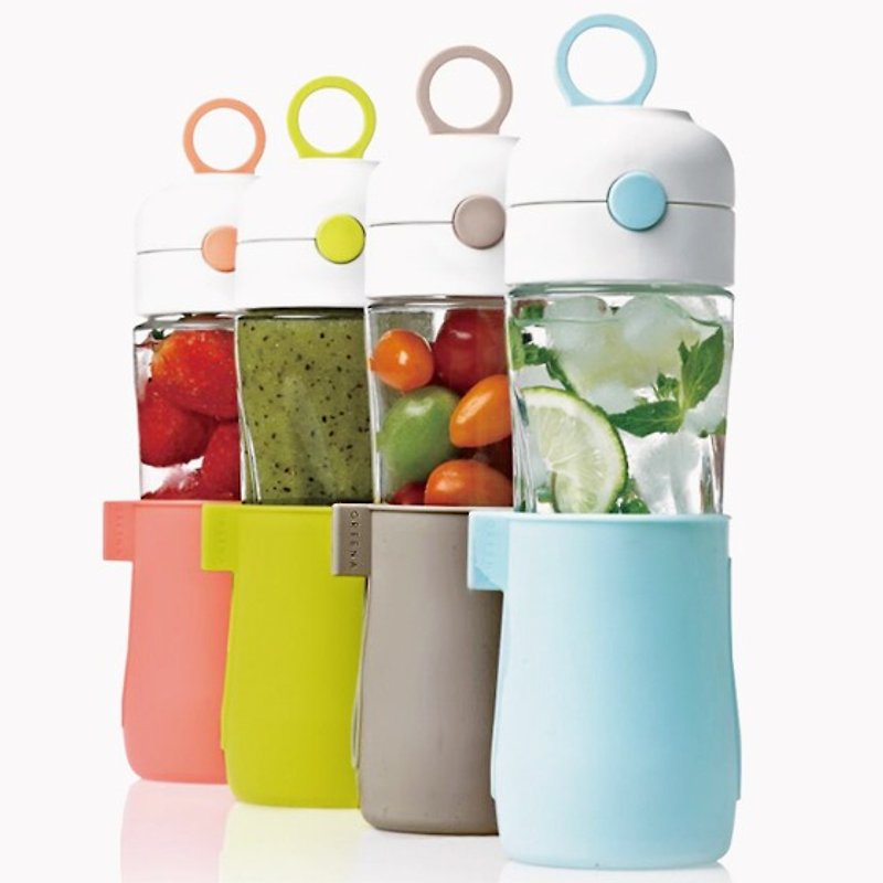 500cc【韓國Glasslock】(4色) 運動專用 玻璃運動水壺刻字 喝排毒水照顧家人的健康 - 水壺/水瓶 - 玻璃 多色