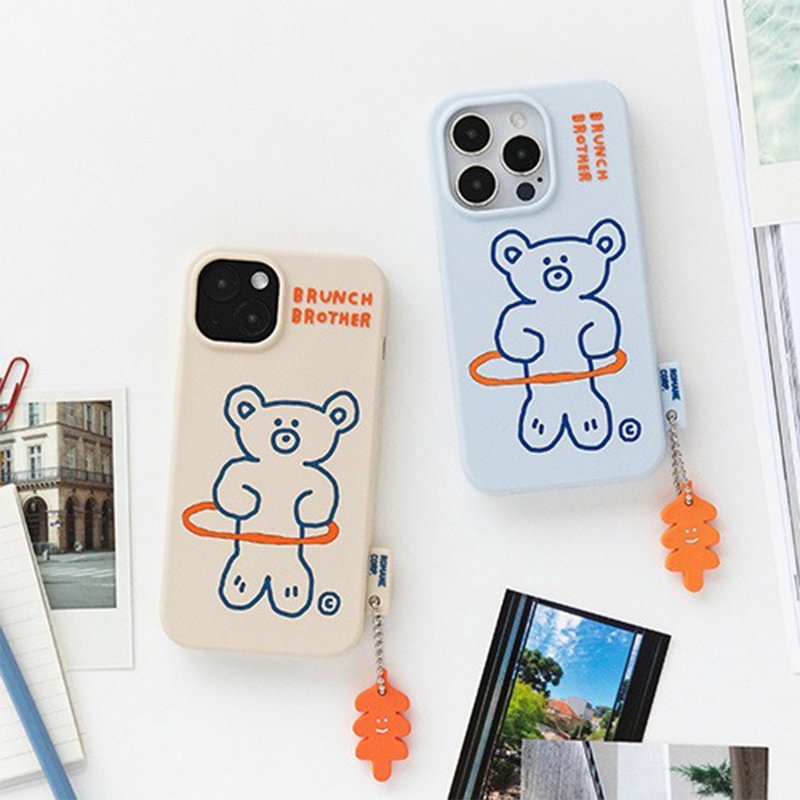 Romane Brunch Brother Hola Bear iPhone14 14Pro 矽膠手機殼 - 手機殼/手機套 - 矽膠 