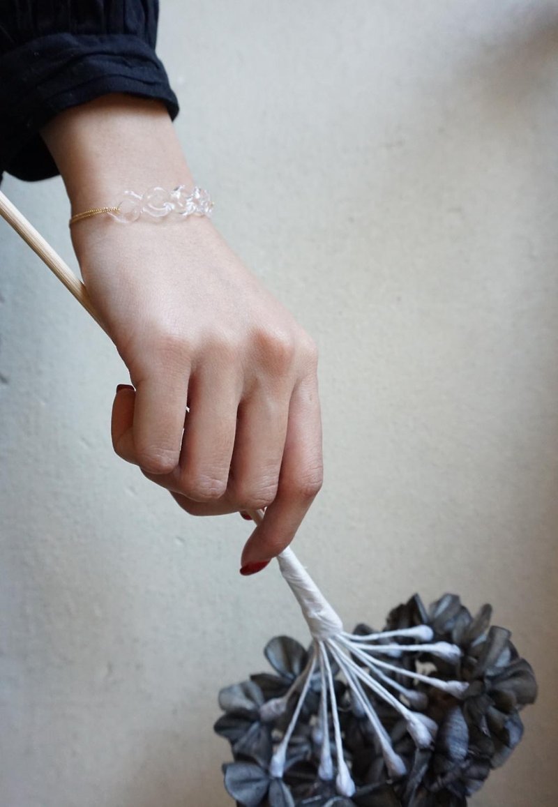 Hario handmade glass bracelet with adjustable length - Bracelets - Glass Transparent
