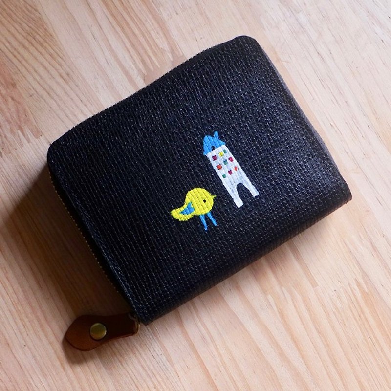 Short clip [hand painted section] - Wallets - Genuine Leather 