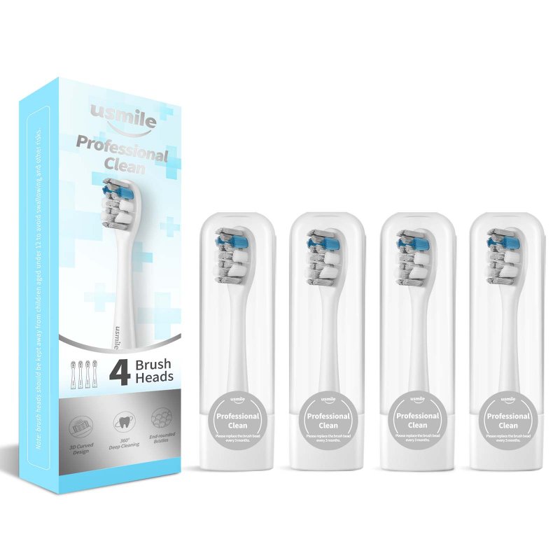 usmile PRO01 professional cleaning toothbrush head (pack of 4) - แปรงสีฟัน - วัสดุอื่นๆ 