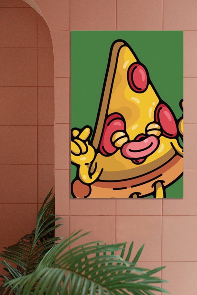 【Frameless Painting】Pizza Chime 50x75cm - ถุงใส่กระติกนำ้ - วัสดุอื่นๆ 