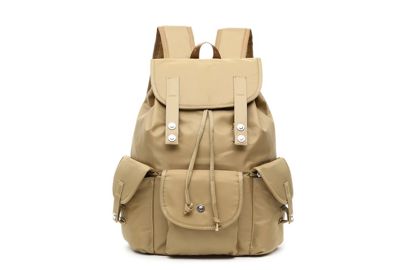 Classic Waterproof Khaki Drawstring Backpack/Travel Backpack/Backpack Multicolor Optional #1018 - Backpacks - Waterproof Material Khaki