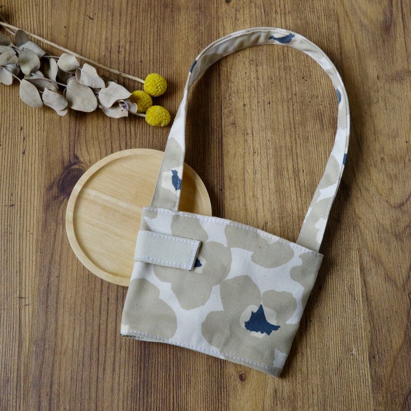 Poppy milk tea color - environmental protection cup holder drink bag drink cup holder | - ถุงใส่กระติกนำ้ - ผ้าฝ้าย/ผ้าลินิน 