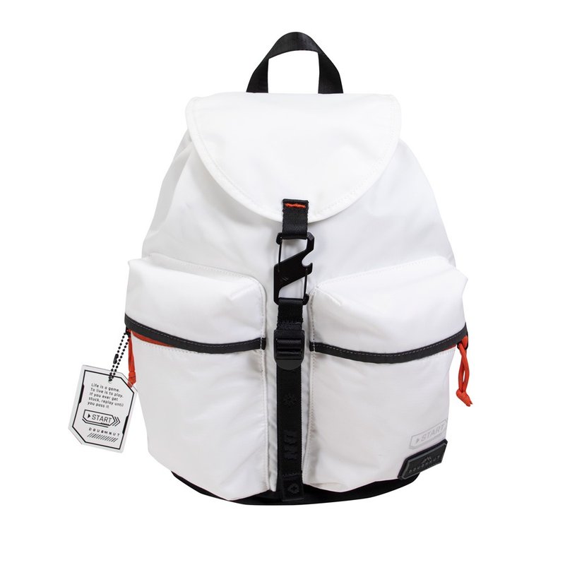 【DOUGHNUT】ALOR Large Capacity 14-inch Backpack Water-Repellent Parachute Bag/White - Backpacks - Eco-Friendly Materials White