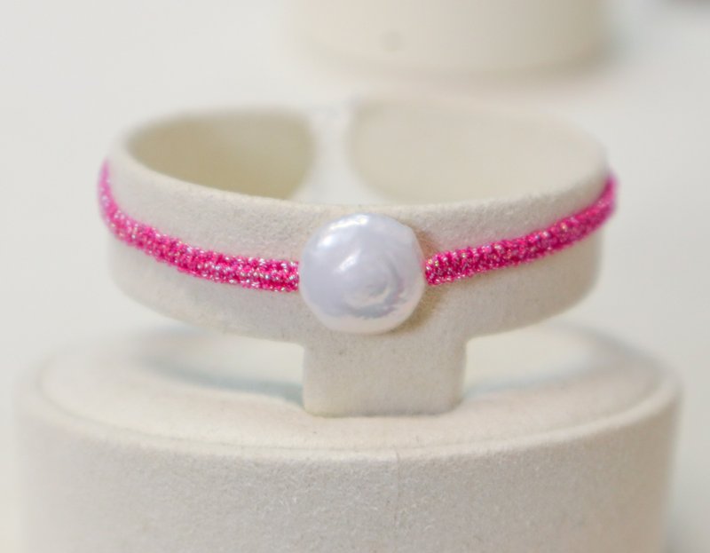 925 sterling silver natural pearl coins pearl lucky bracelet-koi pink - สร้อยข้อมือ - ไข่มุก สึชมพู