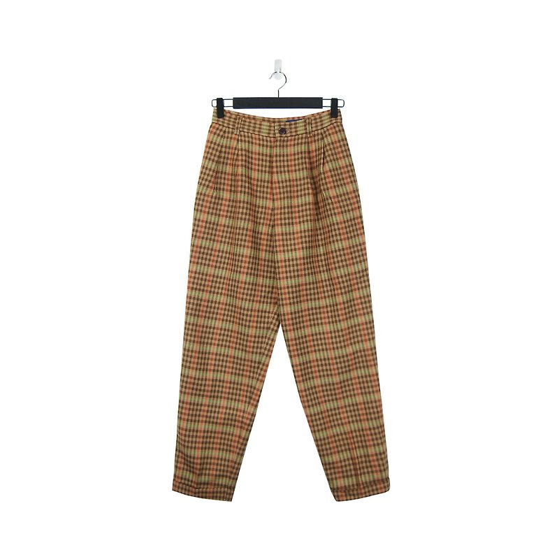 A‧PRANK :DOLLY :: Coffee Color Plaid Trousers (P803004) - กางเกงขายาว - ผ้าฝ้าย/ผ้าลินิน สีนำ้ตาล