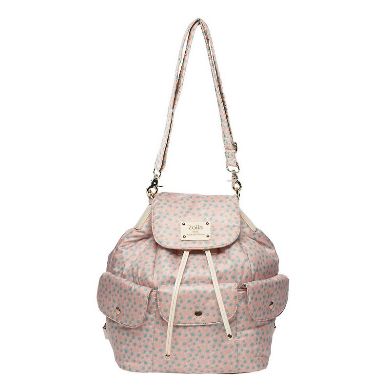 Soft puff bag with shoulder, back, back, _ soft powder - Diaper Bags - Polyester Pink