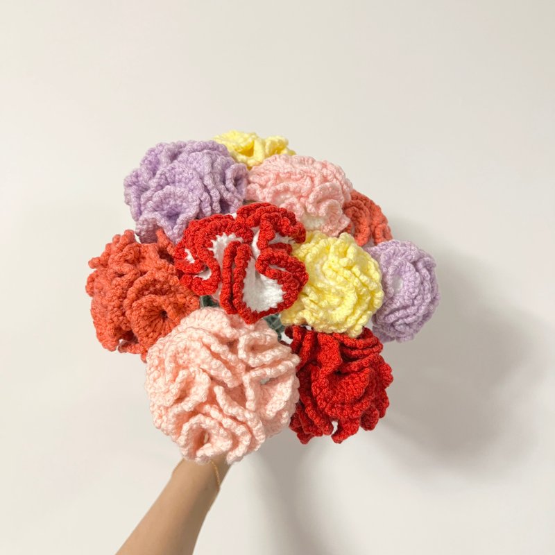鈎針編織康乃馨 - 乾燥花/永生花 - 棉．麻 多色
