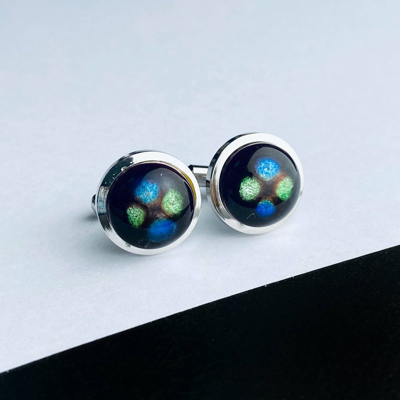 Frit [Brown Brown] Cloisonne Cufflinks Cufflinks Sterling Silver Cloisonne Cloisonne - กระดุมข้อมือ - วัสดุอื่นๆ สีนำ้ตาล