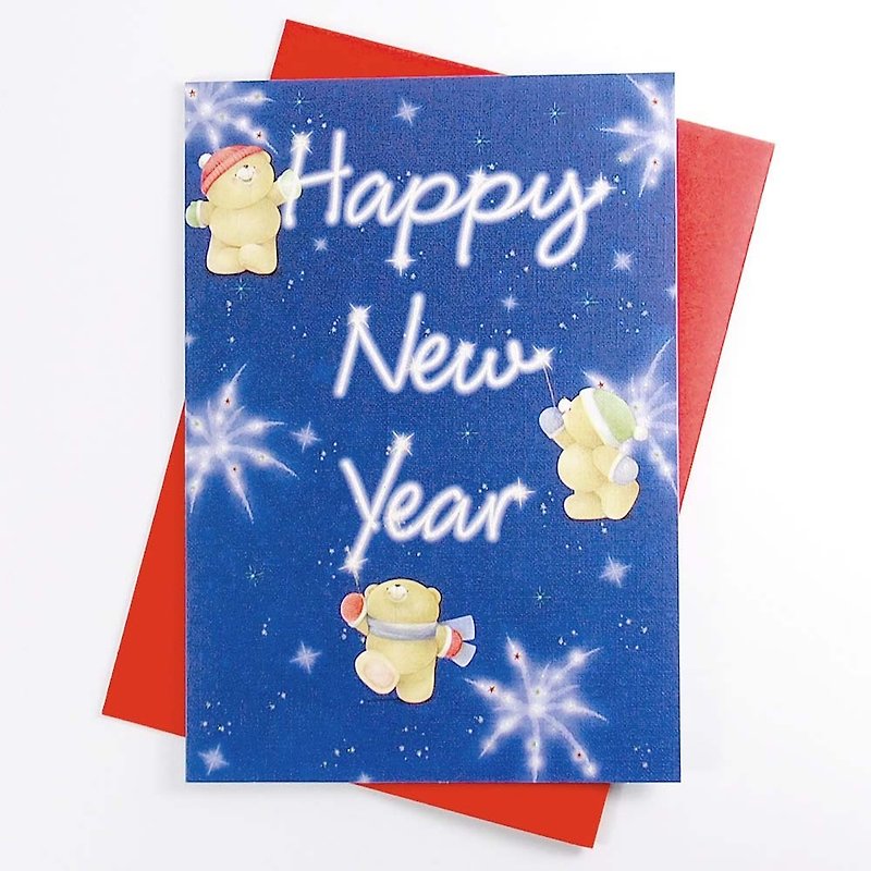熊熊玩仙女棒慶祝新年 耶誕卡片【Hallmark-卡片 New Year系列】 - 心意卡/卡片 - 紙 多色