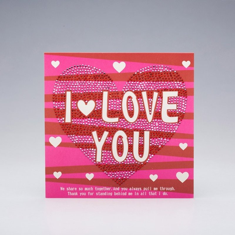 [GFSD] Rhinestone Boutique-Handmade Greeting Card-Valentine's Day with Red Heart - Cards & Postcards - Paper Red