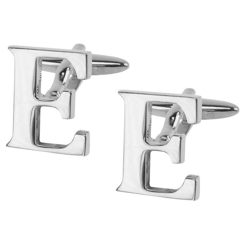 Initial Alphabet E Cufflinks - Cuff Links - Other Metals Silver