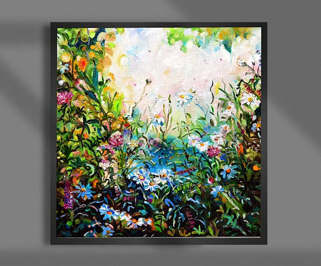 グランドセール 漫画 野原のデイジー アート 絵画 オリジナル アート 油絵 キャンバス 絵画