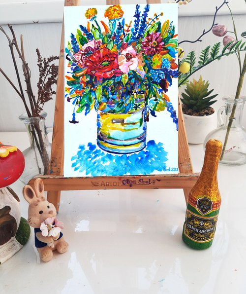 油絵 野原で踊る女神 【送料無料】